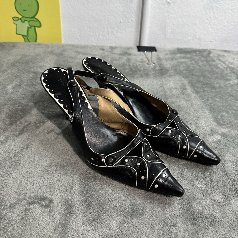 VTG Y2K Bcbgmaxazria Leather 80s Pin up Style Pumps Heels Size 7 Retro Indie